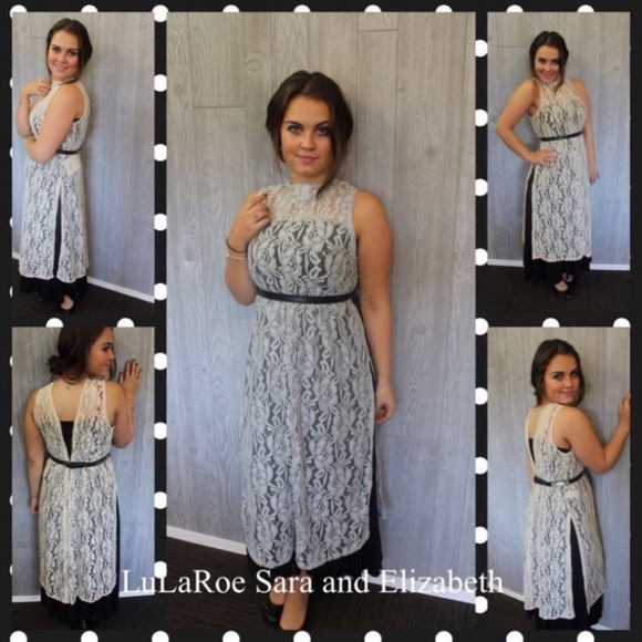 Lularoe Black and White Polkadot Joy Duster Vest - Picture 8 of 8